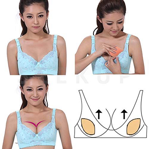  [아마존베스트]SEEKUP Women Soft Silicone Bra Inserts Breast Chest Pads Enhancers, Push-up Molding Pads for A/B/C...