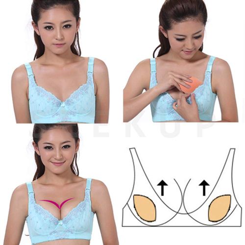  [아마존베스트]SEEKUP Women Soft Silicone Bra Inserts Breast Chest Pads Enhancers, Push-up Molding Pads for A/B/C...