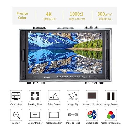  SEETEC 4K280-9HSD-CO 28-inch 4K Quad-Split LCD Monitors，3840×2160 3G SDI 4K HDMI IPS Full HD 8 Bit for Professional Live Event Post Production Director Film Camera Field