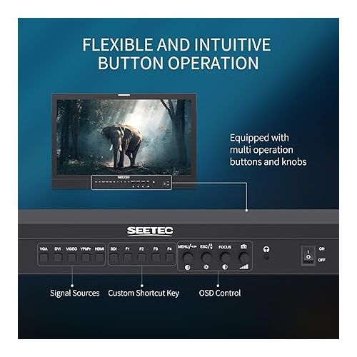  SEETEC P238-9HSD 23.8 inch Production Broadcast Director LCD Monitor with 3-Color Tally Light IPS Full HD 1920x1080 3G-SDI 4K HDMI Input Output