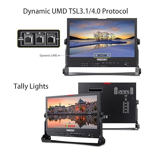  SEETEC ATEM156S 15.6 inch Multi-Camera Broadcast Monitor 4x3G-SDI HDMI in Quad Split Display Full HD 1920x1080 (ATEM156S)