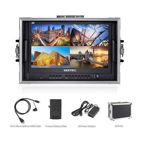  SEETEC ATEM156-CO 15.6” 4K HDMI Multiview Portable Carry-on Broadcast Director Monitor