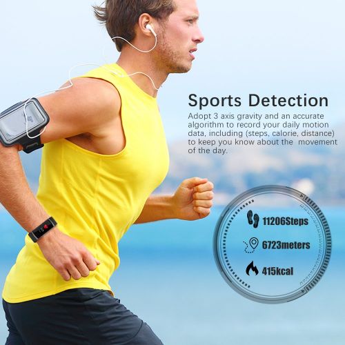  SEFREE Fitness Tracker,Tracker Pedometers with Heart Rate Monitors Activity Wristband for Android and iOS Smartphones by