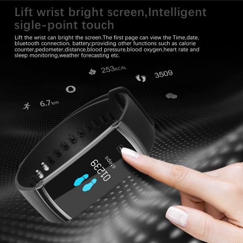  SEFREE Fitness Tracker,Tracker Pedometers with Heart Rate Monitors Activity Wristband for Android and iOS Smartphones by
