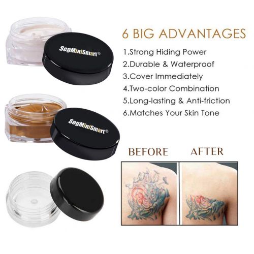  [아마존 핫딜]  [아마존핫딜]SEGMINISMART Tattoo Concealer,Scar Concealer,Makeup Concealer,Cover Tattoo,Birthmarks/Vitiligo, Waterproof...