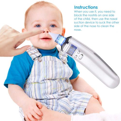  [아마존 핫딜] [아마존핫딜]SEGMINISMART Electric Baby Nasal Aspirator Nose Cleaner and Snot Sucker - Adjustable Settings and Reusable Tips with LCD Screen