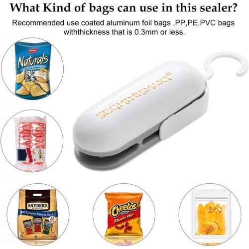  [아마존 핫딜] [아마존핫딜]SEGMINISMART Mini Bag Sealer, Handheld Heat Vacuum Sealers, 2 in 1 Heat Sealer and Cutter Handheld Portable Bag Resealer Sealer for Plastic Bags Food Storage Snack Fresh Bag Sealer (Battery Not