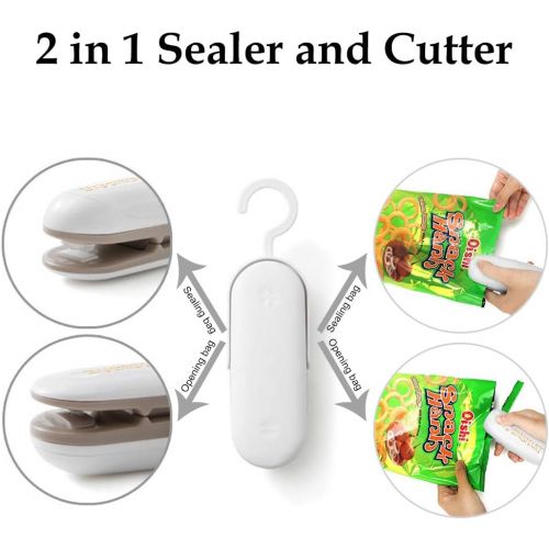  [아마존 핫딜] [아마존핫딜]SEGMINISMART Mini Bag Sealer, Handheld Heat Vacuum Sealers, 2 in 1 Heat Sealer and Cutter Handheld Portable Bag Resealer Sealer for Plastic Bags Food Storage Snack Fresh Bag Sealer (Battery Not