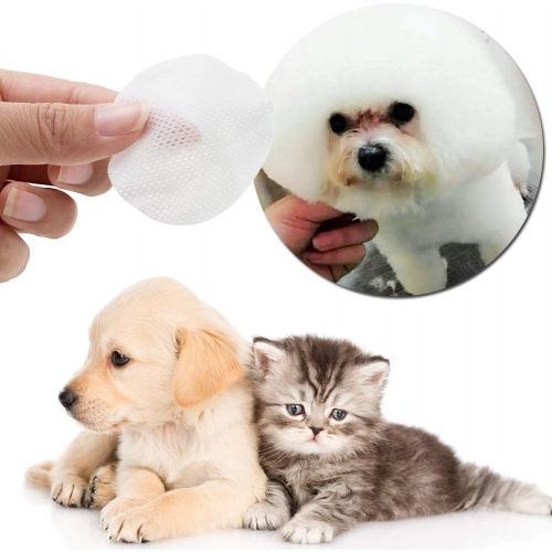  [아마존 핫딜] SEGMINISMART Eye Tear Stain Remover Wipes for Cats & Dogs, Best Natural Eye Crust Treatment for White Fur, 100 Pre Soaked Cotton Pads