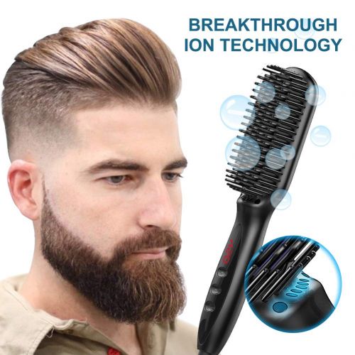  [아마존 핫딜] SEGMINISMART Beard Straightener, Beard Straightening Comb, Beard Straightener for Men, Electrical Heated Hair Straightening Brush with Faster Heating, PTC Ceramic Technology, Auto Temperature L