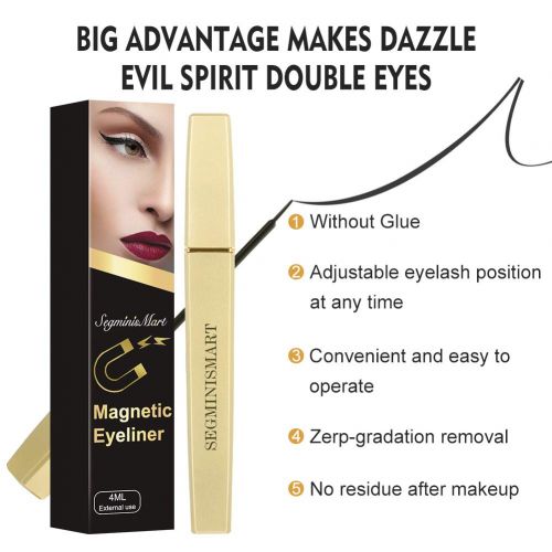  [아마존 핫딜]  [아마존핫딜]SEGMINISMART Magnetische Wimpern,Magnetic Eyeliner, Langlebigem Magnetic Eyeliner, Wiederverwendbare Falsche Magnetic Eyelashes