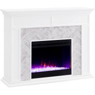 [아마존베스트]SEI Furniture Torlington Tiled Color Changing Electric Fireplace, White/Gray Marble