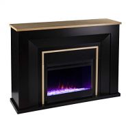 SEI Furniture Cardington Color Changing Fireplace, Black/Natural
