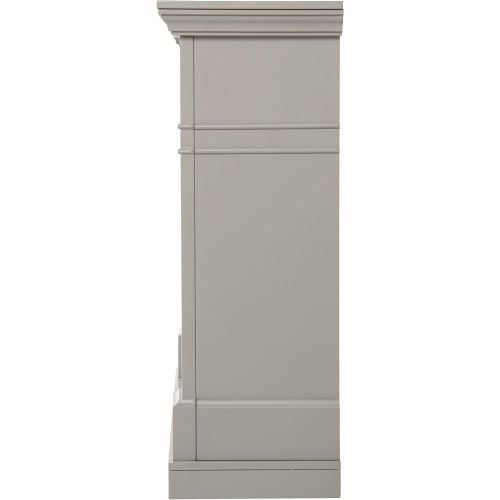  SEI Furniture Birkover Alexa Enabled Fireplace w/ Marble Surround, Gray/ Black/ White