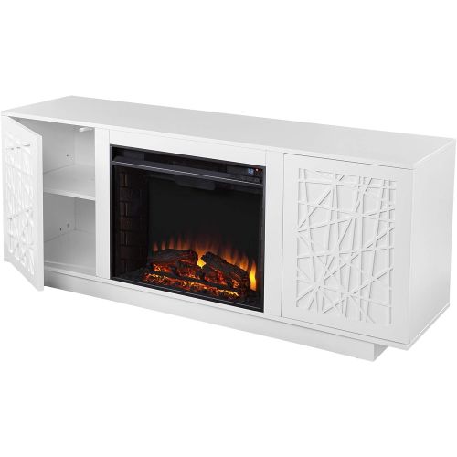  SEI Furniture Delgrave Media Electric Fireplace, White Finish