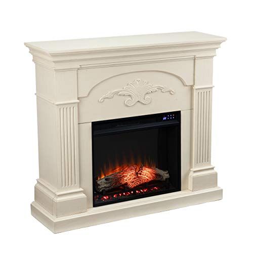  SEI Furniture Sicilian Fireplace, New Ivory