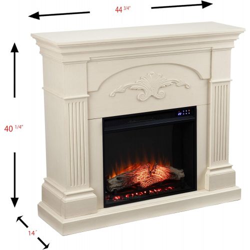  SEI Furniture Sicilian Fireplace, New Ivory