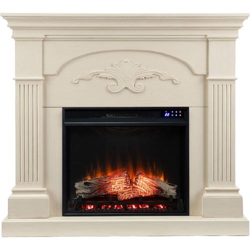  SEI Furniture Sicilian Fireplace, New Ivory