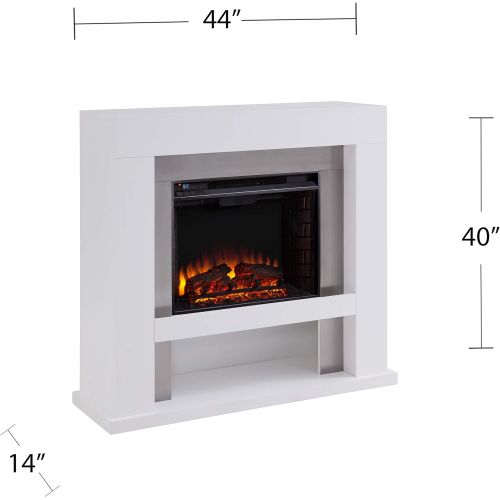  SEI Furniture Lirrington Electric Stainless Steel Accents Fireplace, White