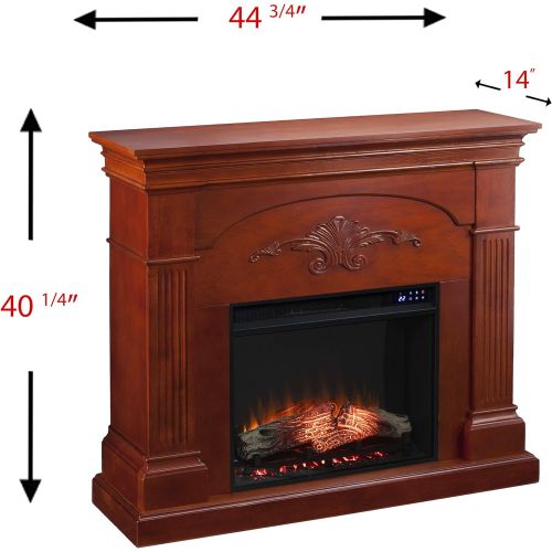  SEI Furniture Sicilian Fireplace, New Mahogany