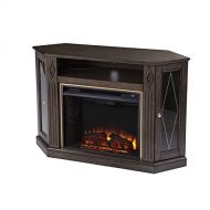 SEI Furniture Austindale Electric Fireplace w/ Media Storage, Brown/Gold