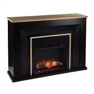 SEI Furniture Cardington Electric Fireplace, Black/Natural