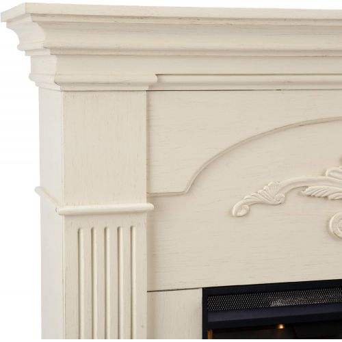  SEI Furniture Sicilian Harvest Traditional Style Alexa-Enabled Electric Fireplace, Ivory