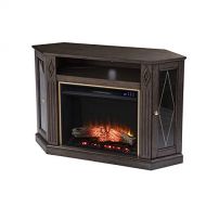 SEI Furniture Austindale Electric Fireplace w/ Media Storage, Brown/Gold