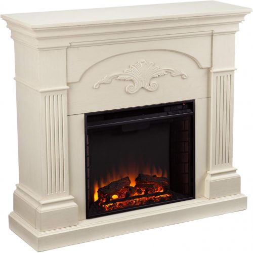  SEI Furniture Sicilian Harvest Traditional Style Electric Fireplace, Ivory