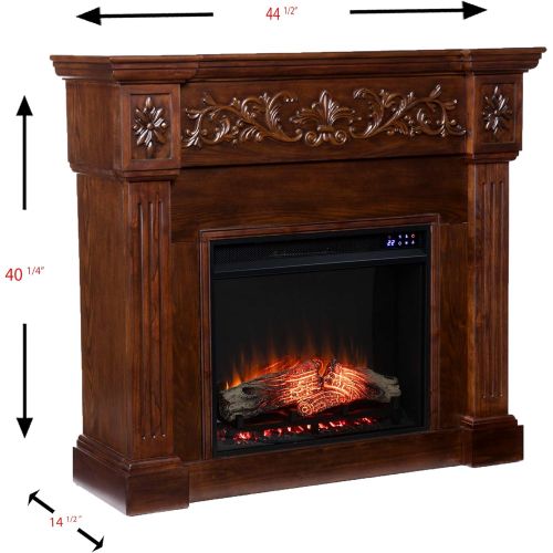  SEI Furniture Calvert Fireplace, New Espresso