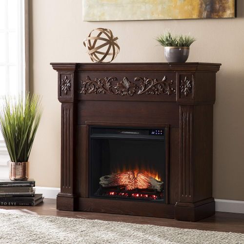  SEI Furniture Calvert Fireplace, New Espresso