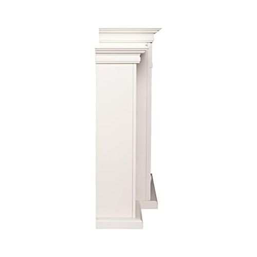  SEI Furniture Tennyson Electric Bookcases Fireplace, Ivory