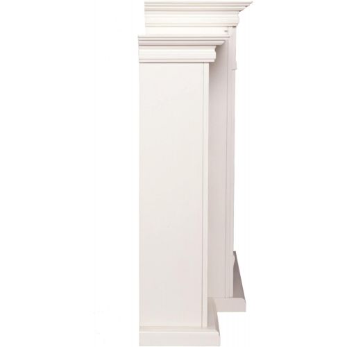  SEI Furniture Tennyson Electric Bookcases Fireplace, Ivory