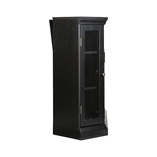  SEI Furniture Claremont Convertible Electric Storage Corner Fireplace, Black