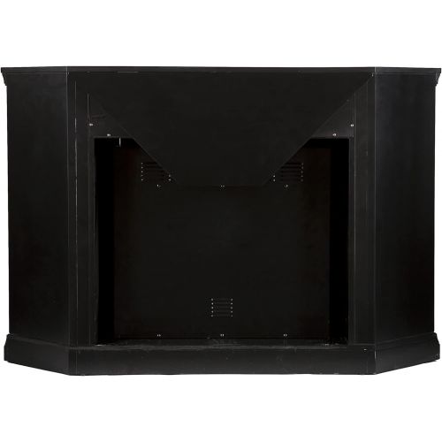  SEI Furniture Claremont Convertible Electric Storage Corner Fireplace, Black