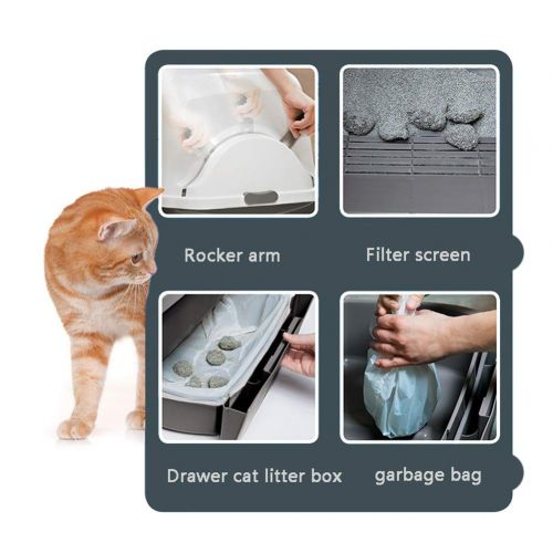  SELCNG Cat Litter Box top-in Type Large cat Toilet Fully Enclosed Anti-Splashing Deodorant cat Pot