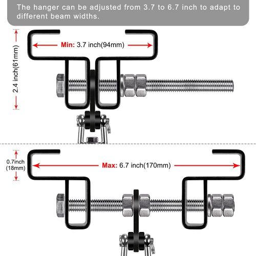  SELEWARE Steel I Beam Heavy Bag Hanger, Heavy Duty I-Beam Clamp Holder for Boxing Punching Heavy Bag Strap Gym Muay Thai Training, Heavy Bag Mount Boxing Punching Bag Hanger