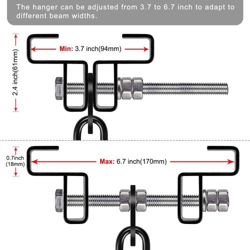  SELEWARE Heavy Duty Steel Beam Clamp, Heavy Bag Mount, Punching Bag Hanger Heavy Duty Holder for Boxing, Muay Thai and MMA Training (with Carabiner)