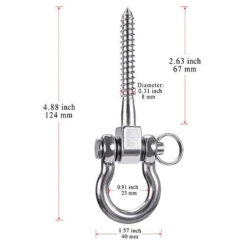  SELEWARE 450 kg capacity stainless steel 360° rotation quiet ceiling hook swing, swing hook, mounting swing, hanging hook with screw for concrete wood sets, playground veranda seat, trapeze