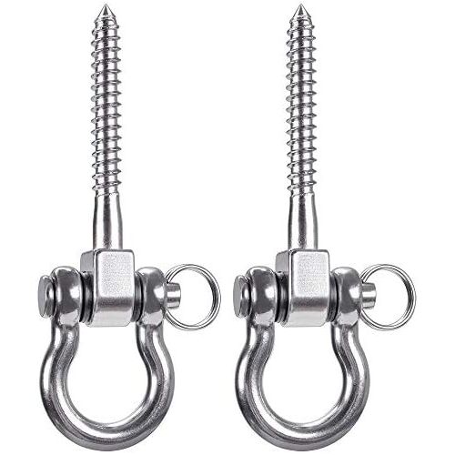  SELEWARE 450 kg capacity stainless steel 360° rotation quiet ceiling hook swing, swing hook, mounting swing, hanging hook with screw for concrete wood sets, playground veranda seat, trapeze