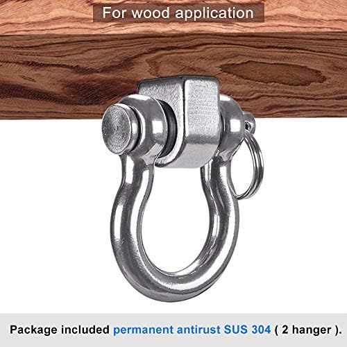  SELEWARE 450 kg capacity stainless steel 360° rotation quiet ceiling hook swing, swing hook, mounting swing, hanging hook with screw for concrete wood sets, playground veranda seat, trapeze