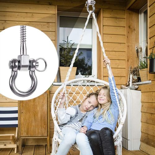  SELEWARE 450 kg capacity stainless steel 360° rotation quiet ceiling hook swing, swing hook, mounting swing, hanging hook with screw for concrete wood sets, playground veranda seat, trapeze