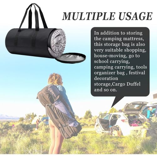  SELUGOVE Mattress Storage Travel Bag, Black Thick Oxford Cloth, Suitable For Storage Of Portable Foam Sleeping Pads / Camping Mattresses, With Handles, Detachable Waterproof And Du