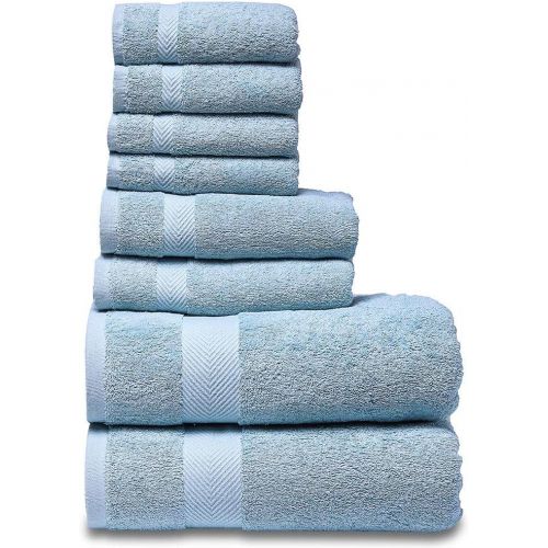  [아마존 핫딜] [아마존핫딜]SEMAXE Luxury Bath Towel Set. Hotel & Spa Quality. 2 Large Bath Towels, 2 Hand Towels, 4 Washcloths. Premium Collection Bathroom Towels. Soft, Plush and Highly Absorbent. (Set of 8