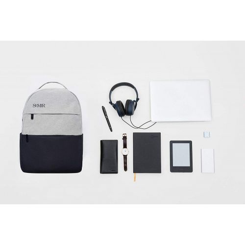  SEMIR Unisex School Student Lightweight Black Backpack Bookbag Waterproof Nylon Large College Student Bag Travel Day-pack fit Laptop Size 13.3 for Women Men