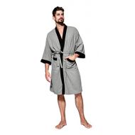 [아마존핫딜]SEMIR Herren Waffelpique Bademantel Morgenmantel Nachtwasche Kimono Saunamantel mit Taschen und Bindeguertel aus Baumwolle