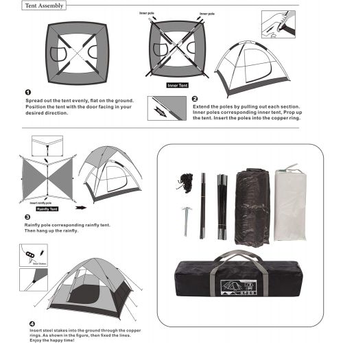  SEMOO Dome Tent Family Camping Tent Water Resistant Lightweight for Backpacking