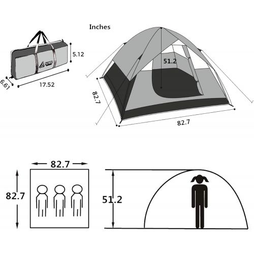  SEMOO Dome Tent Family Camping Tent Water Resistant Lightweight for Backpacking