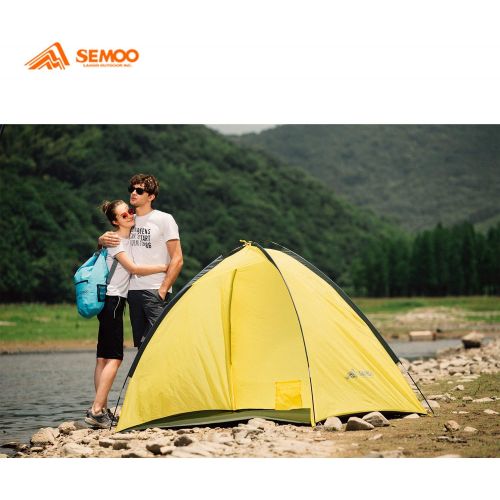  SEMOO Beach Tent Pop Up Beach Sun Shelter Anti-UV Portable Sunshade Tent with Carrying Bag, Tent Stakes, 4Sand Pockets for Outdoor Activities Beach Traveling Family Adults