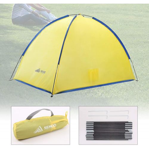  SEMOO Beach Tent Pop Up Beach Sun Shelter Anti-UV Portable Sunshade Tent with Carrying Bag, Tent Stakes, 4Sand Pockets for Outdoor Activities Beach Traveling Family Adults